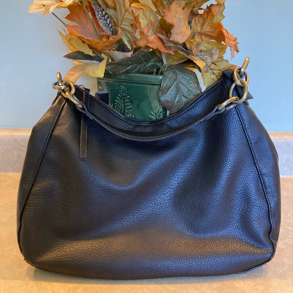 JOY black faux leather purse